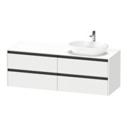 Duravit Meuble sous-lavabo Ketho.2 160x55 cm, Droit, blanc mat, 4 tiroirs, suspendu