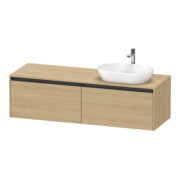 Duravit Meuble sous-lavabo Ketho.2 160x55 cm, Droit, Chêne Naturel, 2 tiroirs, suspendu