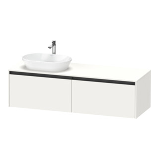 Duravit Meuble sous lavabo Ketho.2 160x55 cm, G gauche, blanc mat, 2 tiroirs, suspendu
