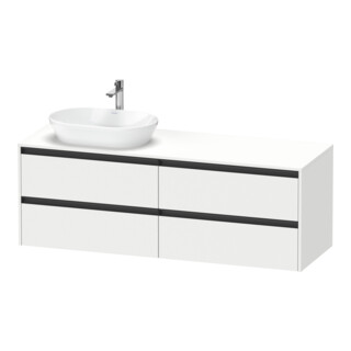 Duravit Meuble sous lavabo Ketho.2 160x55 cm, G gauche, blanc mat, 4 tiroirs, suspendu
