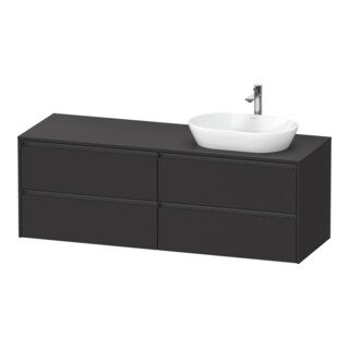 Duravit Meuble sous lavabo Ketho.2 160x55 cm, gris mat, 4 tiroirs, suspendu