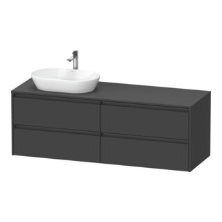 Duravit Meuble sous-lavabo Ketho.2 160x55 cm, L G, graphite mat, 4 tiroirs, suspendu