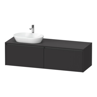 Duravit Meuble sous lavabo Ketho.2 160x55 cm, L G, gris mat, 2 tiroirs, suspendu