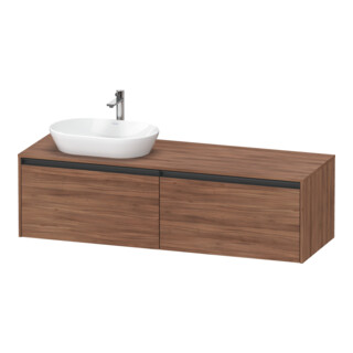 Duravit Meuble sous lavabo Ketho.2 160x55 cm, L P, Noyer Naturel, 2 tiroirs, suspendu