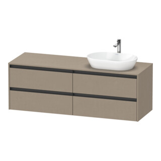 Duravit Meuble sous-lavabo Ketho.2 160x55 cm, lavabo à droite, laqué, 4 tiroirs, suspendu