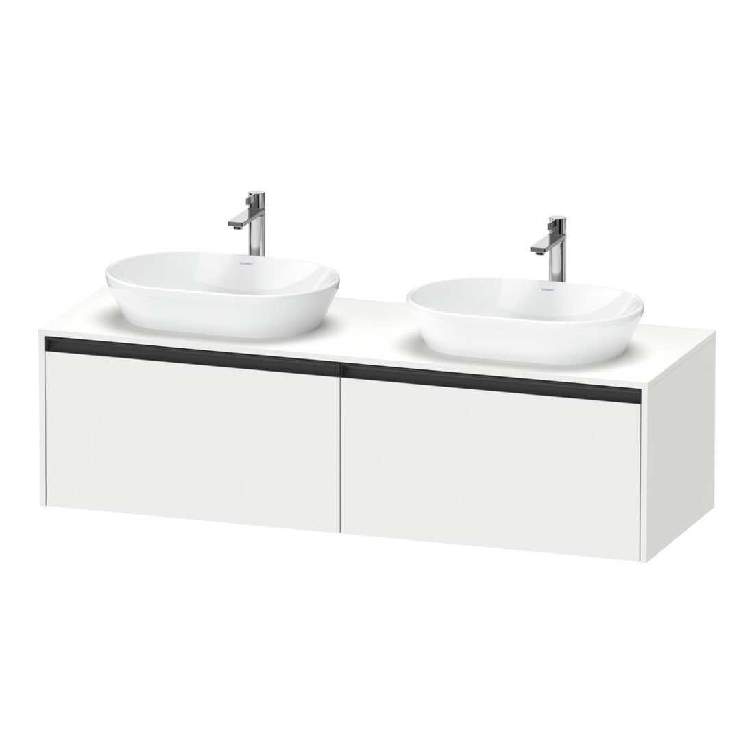 Duravit Meuble sous lavabo Ketho.2 160x55cm, blanc mat, 2 tiroirs, suspendu