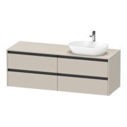 Duravit Meuble sous-lavabo Ketho.2 160x55cm, D G, Taupe, 4 tiroirs, suspendu