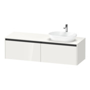 Duravit Meuble sous-lavabo Ketho.2 160x55cm, Droit, blanc brillant, 2 tiroirs, suspendu