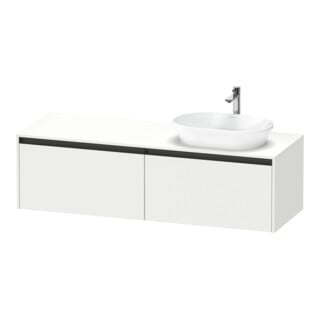 Duravit Meuble sous lavabo Ketho.2 160x55cm, Droit, blanc mat, 2 tiroirs, suspendu