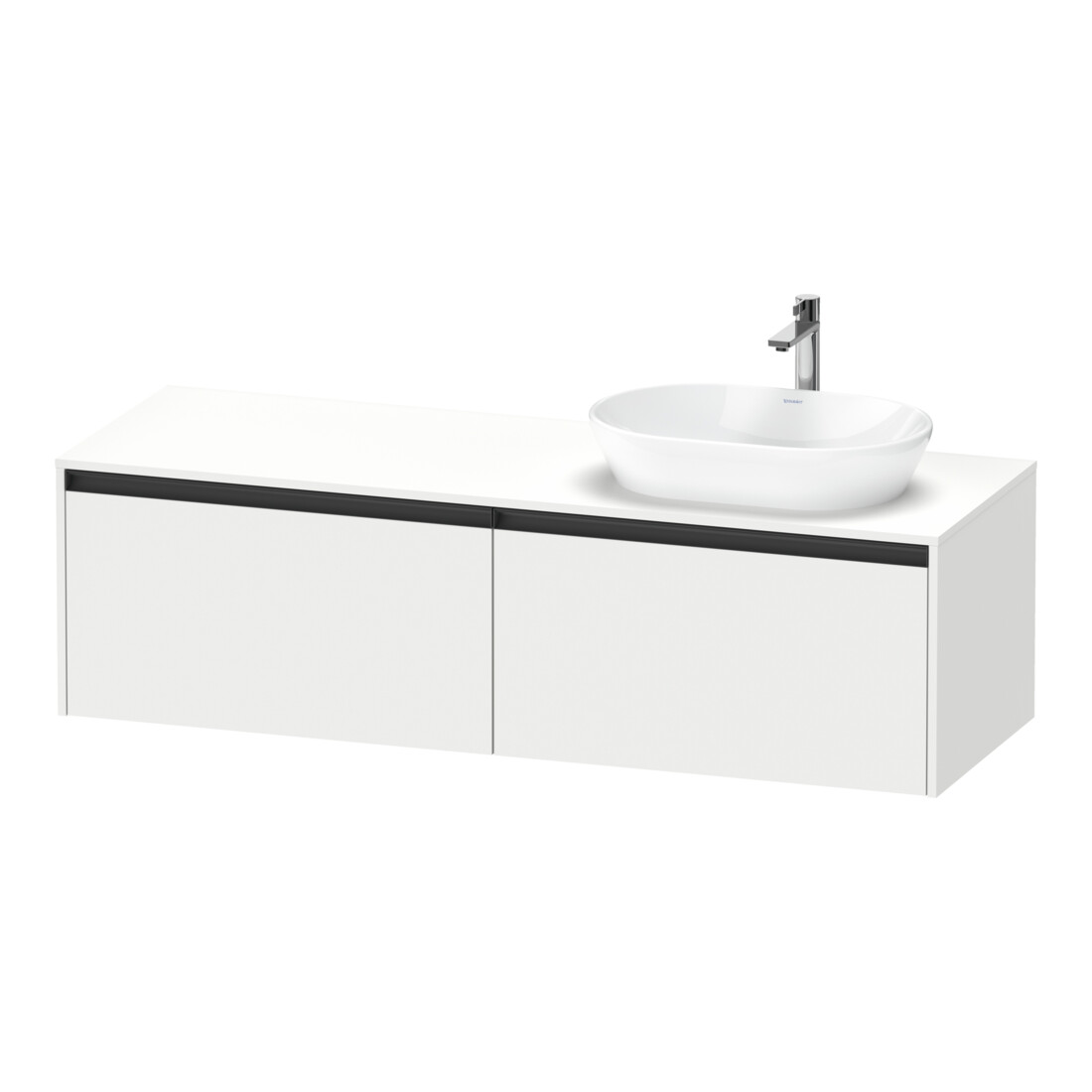 Duravit Meuble sous lavabo Ketho.2 160x55cm, Droit, blanc mat, 2 tiroirs, suspendu