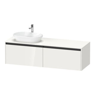 Duravit Meuble sous-lavabo Ketho.2 160x55cm, G gauche, blanc brillant, 2 tiroirs, suspendu