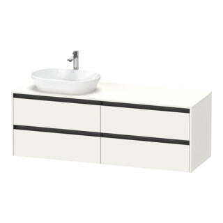 Duravit Meuble sous lavabo Ketho.2 160x55cm, L P, blanc mat, 4 tiroirs, suspendu