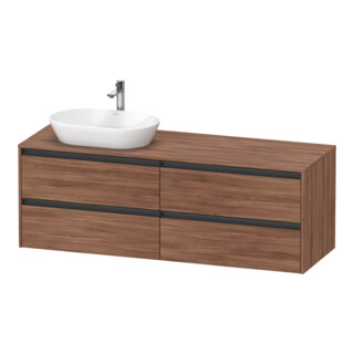 Duravit Meuble sous lavabo Ketho.2 160x55cm, L P, N Nat, 4 tiroirs, suspendu