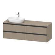 Duravit Meuble sous-lavabo Ketho.2 160x55cm, vasque à gauche, laqué, 4 tiroirs, suspendu-1