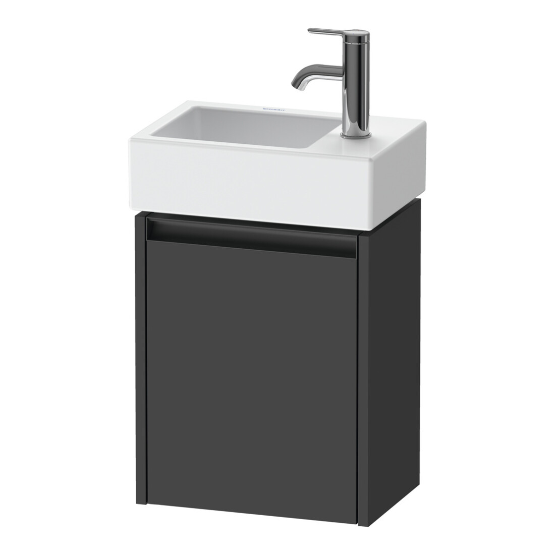 Duravit Meuble sous-lavabo Ketho.2 36,4x23,8 cm, angle gauche, gris mat, 1 porte, suspendu