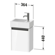 Duravit Meuble sous-lavabo Ketho.2 36,4x23,8cm, à gauche, N Nat, 1 porte, suspendu-3