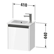 Duravit Meuble sous lavabo Ketho.2 41x29,2x44 cm, 1 porte, wd, à droite, noyer nat.-3