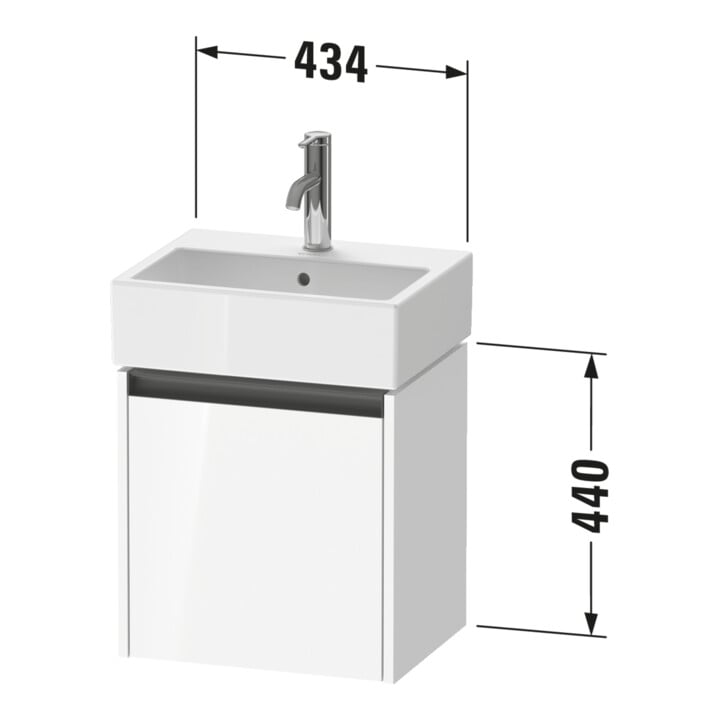 Duravit Meuble sous lavabo Ketho.2 43,4x33,8x44 cm, 1 porte, wd, à droite, N foncé
