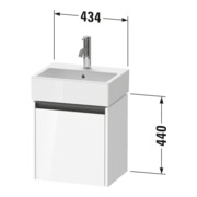 Duravit Meuble sous lavabo Ketho.2 43,4x33,8x44cm, 1 porte, wd, à gauche, gris mat-3
