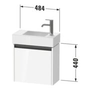 Duravit Meuble sous-lavabo Ketho.2 48,4x23,8 cm, à droite, blanc mat, 1 porte, suspendu-3