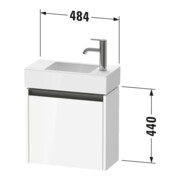Duravit Meuble sous-lavabo Ketho.2 48,4x23,8cm, à gauche, 1 porte, suspendu-3