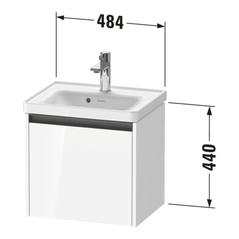 Duravit Meuble sous lavabo Ketho.2 48,4x37,5x44 cm, 1 tiroir, suspendu, taupe mat