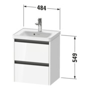 Duravit Meuble sous-lavabo Ketho.2 48,4x37,5x54,9 cm, 2 tiroirs, wd, graphite mat-3
