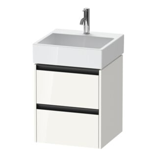 Duravit Meuble sous-lavabo Ketho.2 48,4x46 cm, blanc brillant, 2 tiroirs, suspendu