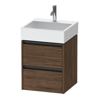 Duravit Meuble sous-lavabo Ketho.2 48,4x46 cm, noyer foncé, 2 tiroirs, suspendu