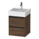 Duravit Meuble sous-lavabo Ketho.2 48,4x46 cm, noyer foncé, 2 tiroirs, suspendu-1