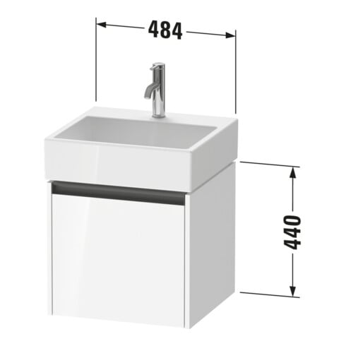 Duravit Meuble sous-lavabo Ketho.2 48,4x46 cm, œuf marbré, 1 tiroir, suspendu