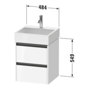 Duravit Meuble sous lavabo Ketho.2 48,4x46 cm, tau mat, 2 tiroirs, suspendu-3