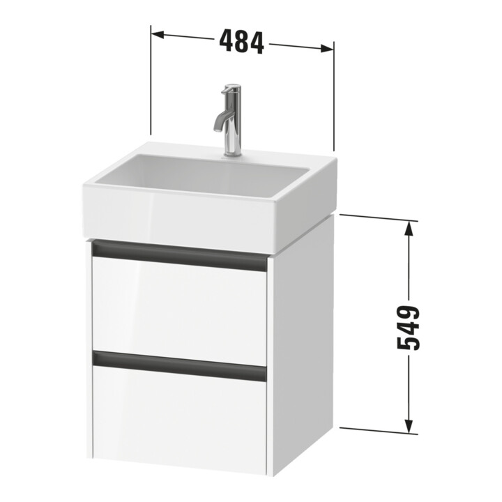 Duravit Meuble sous-lavabo Ketho.2 48,4x46cm, blanc mat, 2 tiroirs, suspendu