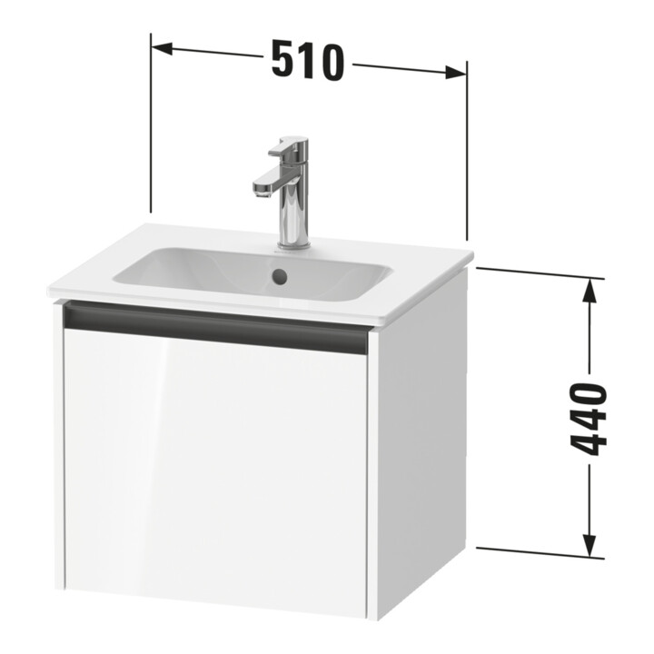 Duravit Meuble sous lavabo Ketho.2 51x42x44cm, 1 tiroir, suspendu, noyer naturel