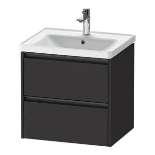 Duravit Meuble sous-lavabo Ketho.2 58,4x45,5 cm, graphite mat, 2 tiroirs, suspendu