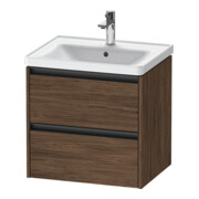 Duravit Meuble sous-lavabo Ketho.2 58,4x45,5 cm, noyer foncé, 2 tiroirs, suspendu
