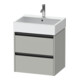Duravit Meuble sous-lavabo Ketho.2 58,4x46 cm, béton gris, 2 tiroirs, suspendu-1