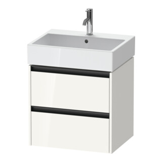 Duravit Meuble sous-lavabo Ketho.2 58,4x46 cm, blanc brillant, 2 tiroirs, suspendu