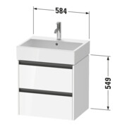Duravit Meuble sous-lavabo Ketho.2 58,4x46 cm, blanc mat, 2 tiroirs, suspendu-3