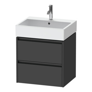 Duravit Meuble sous-lavabo Ketho.2 58,4x46 cm, graph ma, 2 tiroirs, suspendu