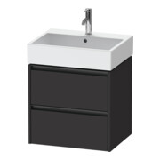 Duravit Meuble sous-lavabo Ketho.2 58,4x46 cm, graphite mat, 2 tiroirs, suspendu