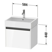 Duravit Meuble sous-lavabo Ketho.2 58,4x46 cm, lin, 1 tiroir, suspendu-3
