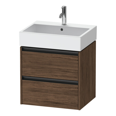 Duravit Meuble sous lavabo Ketho.2 58,4x46 cm, noyer foncé, 2 tiroirs, suspendu