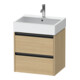 Duravit Meuble sous-lavabo Ketho.2 58,4x46cm, Œuf Naturel, 2 tiroirs, suspendu-1
