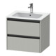 Duravit Meuble sous lavabo Ketho.2 61x48 cm, béton gris, 2 tiroirs, suspendu-1