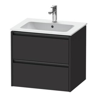 Duravit Meuble sous-lavabo Ketho.2 61x48 cm, graphite mat, 2 tiroirs, suspendu