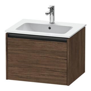 Duravit Meuble sous-lavabo Ketho.2 61x48 cm, noyer foncé, 1 tiroir, suspendu