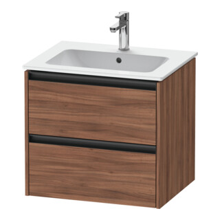 Duravit Meuble sous lavabo Ketho.2 61x48 cm, noyer naturel, 2 tiroirs, suspendu