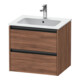 Duravit Meuble sous lavabo Ketho.2 61x48 cm, noyer naturel, 2 tiroirs, suspendu-1