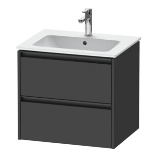 Duravit Meuble sous lavabo Ketho.2 61x48cm, graphite mat, 2 tiroirs, suspendu